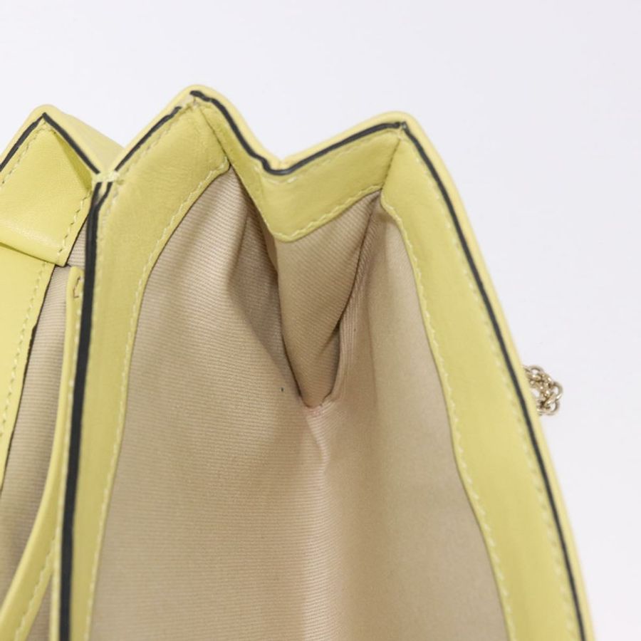【日本直送】VALENTINO 鏈條單肩包 皮革 黃色 金色 正品 bs35654V-21