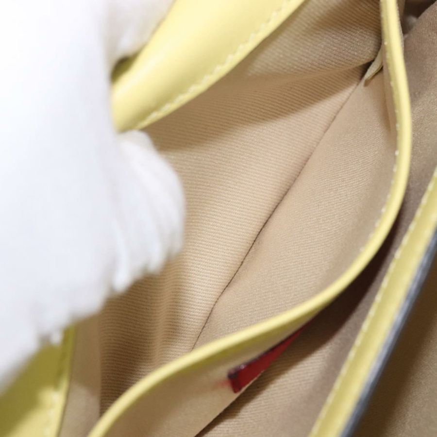 【日本直送】VALENTINO 鏈條單肩包 皮革 黃色 金色 正品 bs35654V-23