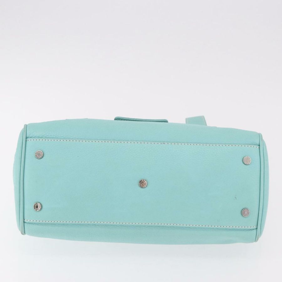 【日本直送】蒂芬妮 (TIFFANY&Co.) 手提包,皮革材質,藍綠色,銀色,正品,ka4872A-4