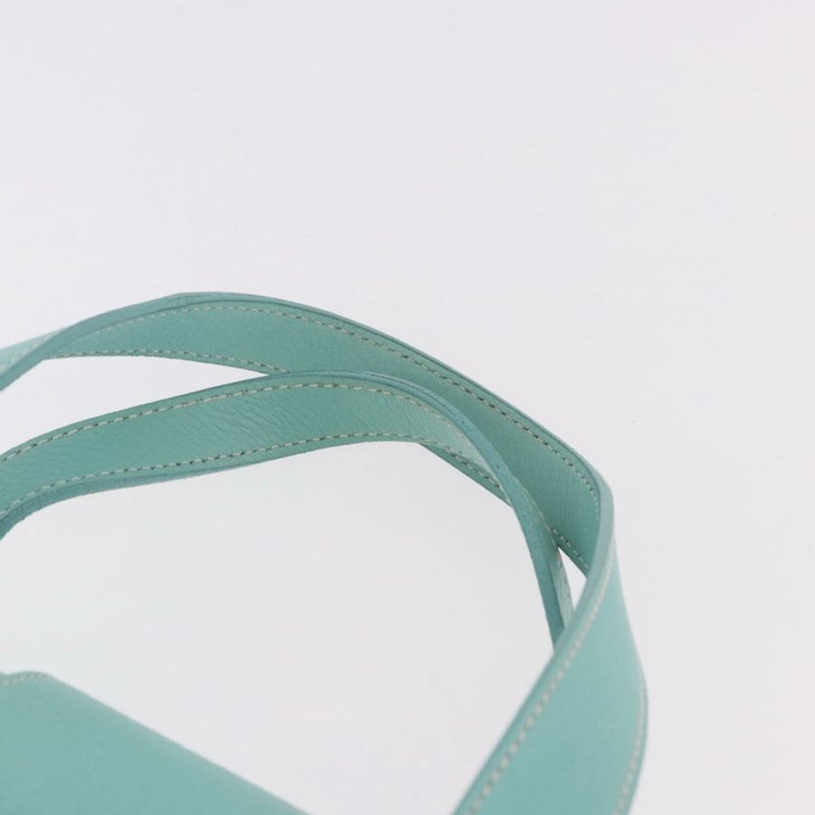 【日本直送】蒂芬妮 (TIFFANY&Co.) 手提包,皮革材質,藍綠色,銀色,正品,ka4872A-7