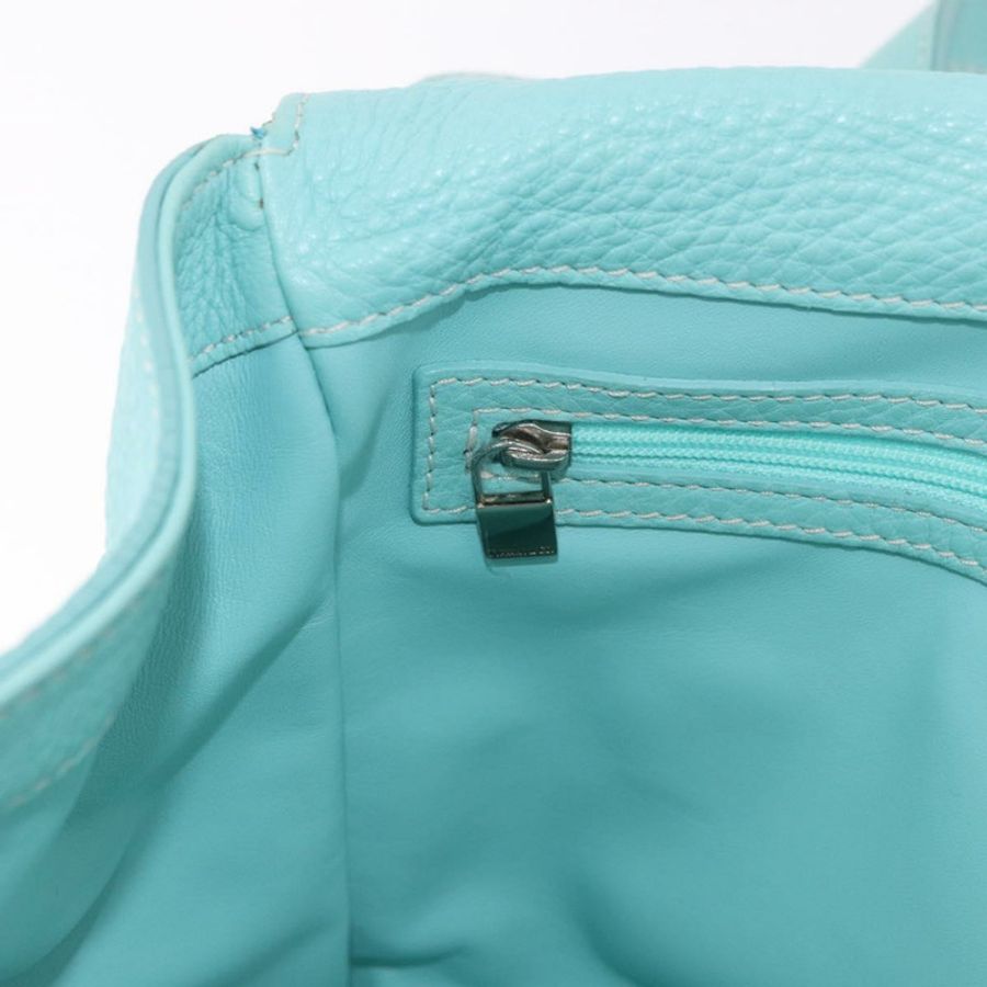 【日本直送】蒂芬妮 (TIFFANY&Co.) 手提包,皮革材質,藍綠色,銀色,正品,ka4872A-19