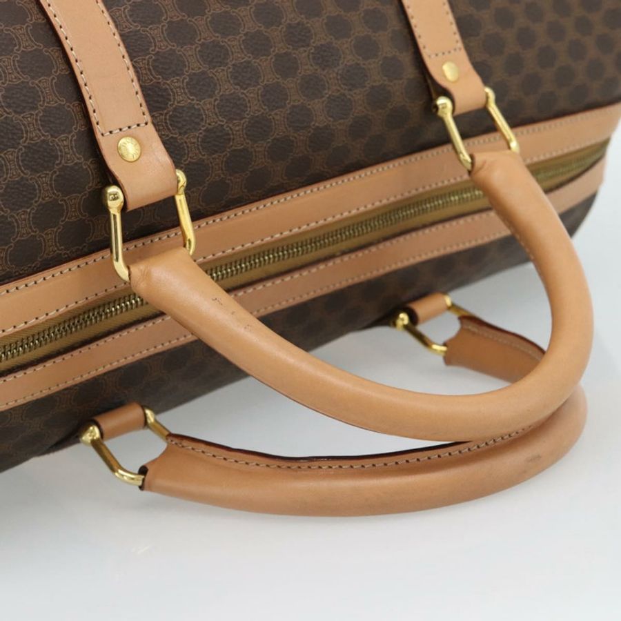 【日本直送】CELINE Macadam帆布波士頓包 PVC皮革 棕色 金色 正品 ka4876A-6