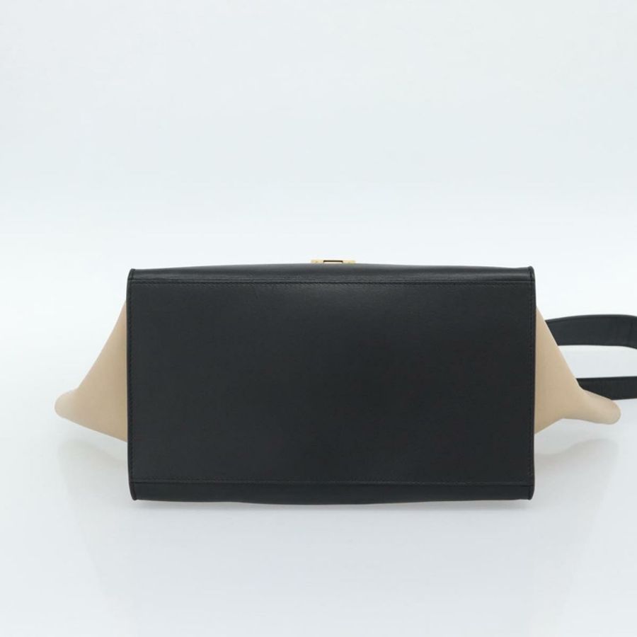 【日本直送】CELINE Trapeze 手提包 皮革 2way 藍色金色 Auth ka4960V-4