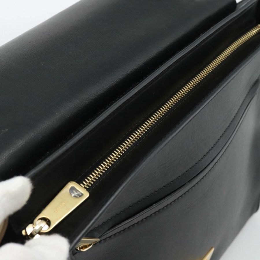 【日本直送】CELINE Trapeze 手提包 皮革 2way 藍色金色 Auth ka4960V-8