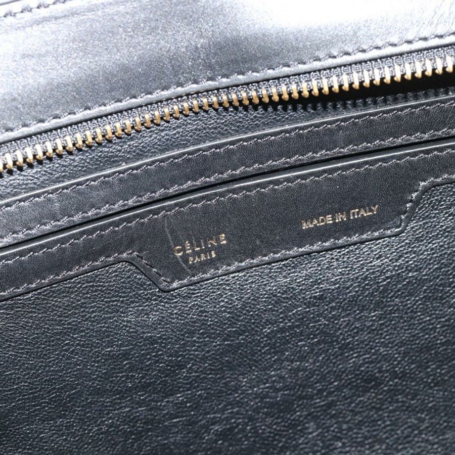 【日本直送】CELINE Trapeze 手提包 皮革 2way 藍色金色 Auth ka4960V-21