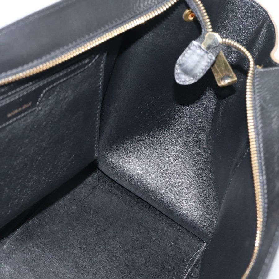 【日本直送】CELINE Trapeze 手提包 皮革 2way 藍色金色 Auth ka4960V-23