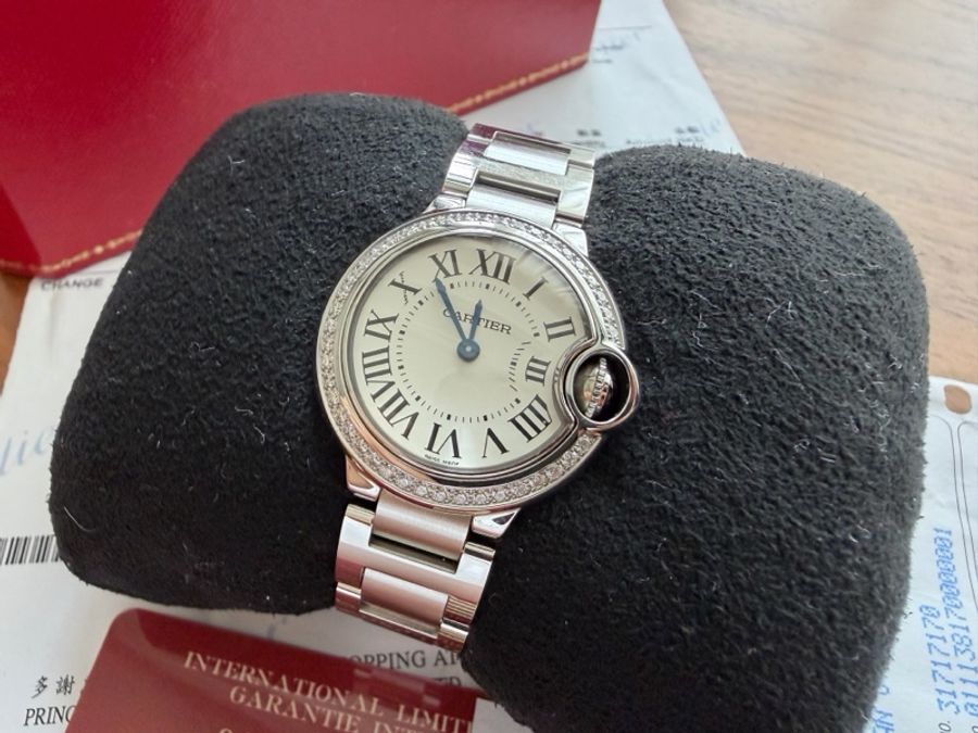 卡地亚/Cartier Ballon Bleu de Cartier卡地亞藍氣球腕表 W4BB0015 石英 精鋼 28mm原鑽-4