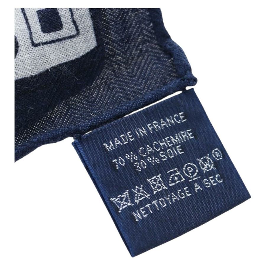 【日本直送】HERMES Carre 140 圍巾「Peuple Du Vent」羊絨海軍藍正品 hk3921M-11