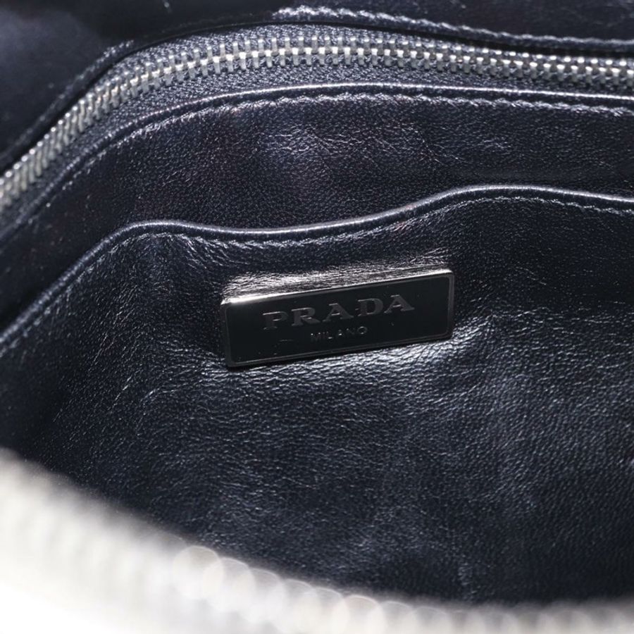 【日本直送】PRADA 白色銀色真皮手拿包 正品 BA13824V-17