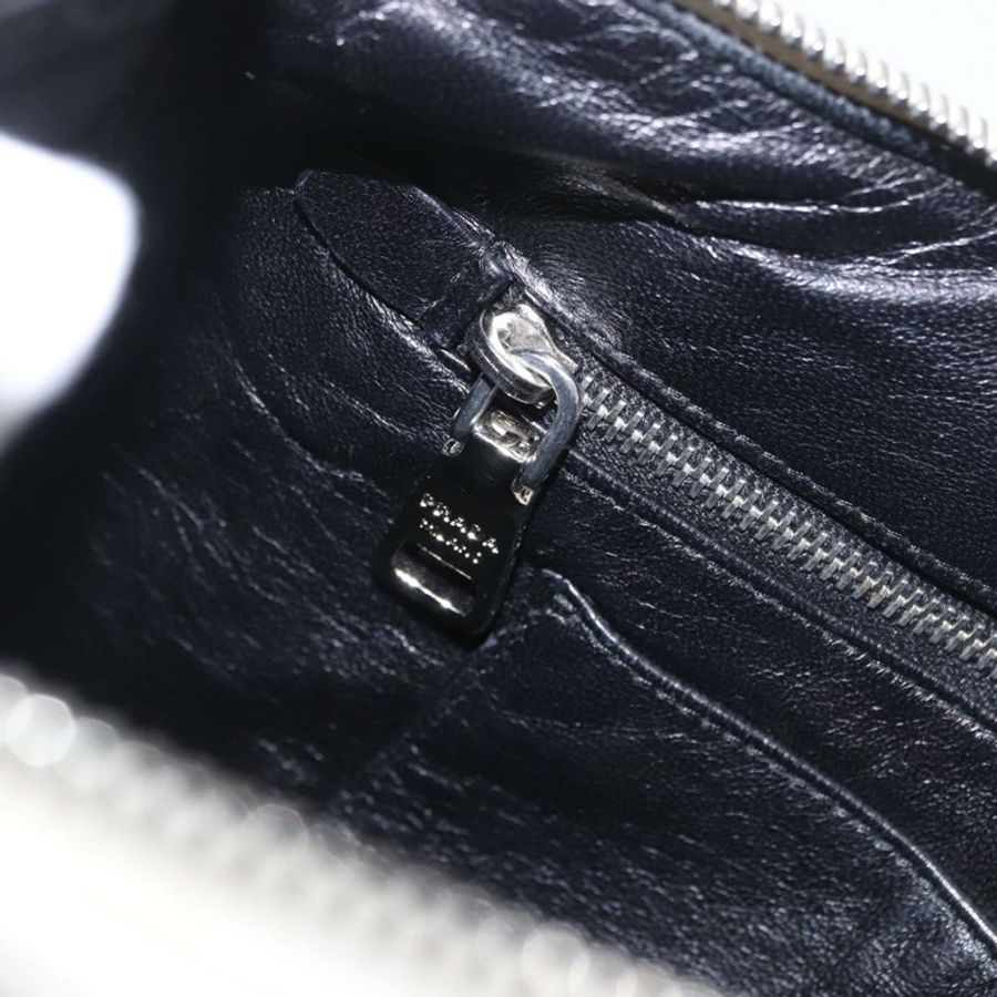【日本直送】PRADA 白色銀色真皮手拿包 正品 BA13824V-20