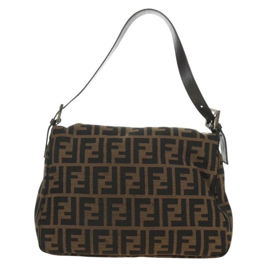 【日本直送】FENDI Zucca帆布Mamma Baguette單肩包 棕色/黑色 正品 BA13813V-1