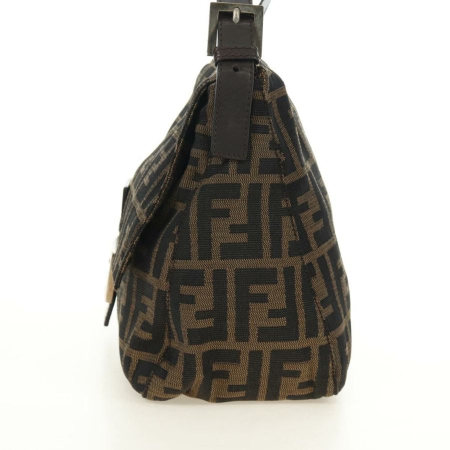 【日本直送】FENDI Zucca帆布Mamma Baguette單肩包 棕色/黑色 正品 BA13813V-2