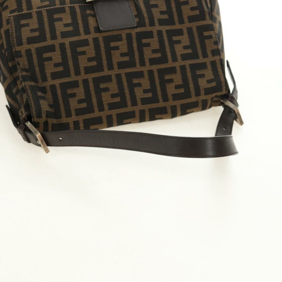 【日本直送】FENDI Zucca帆布Mamma Baguette單肩包 棕色/黑色 正品 BA13813V-6