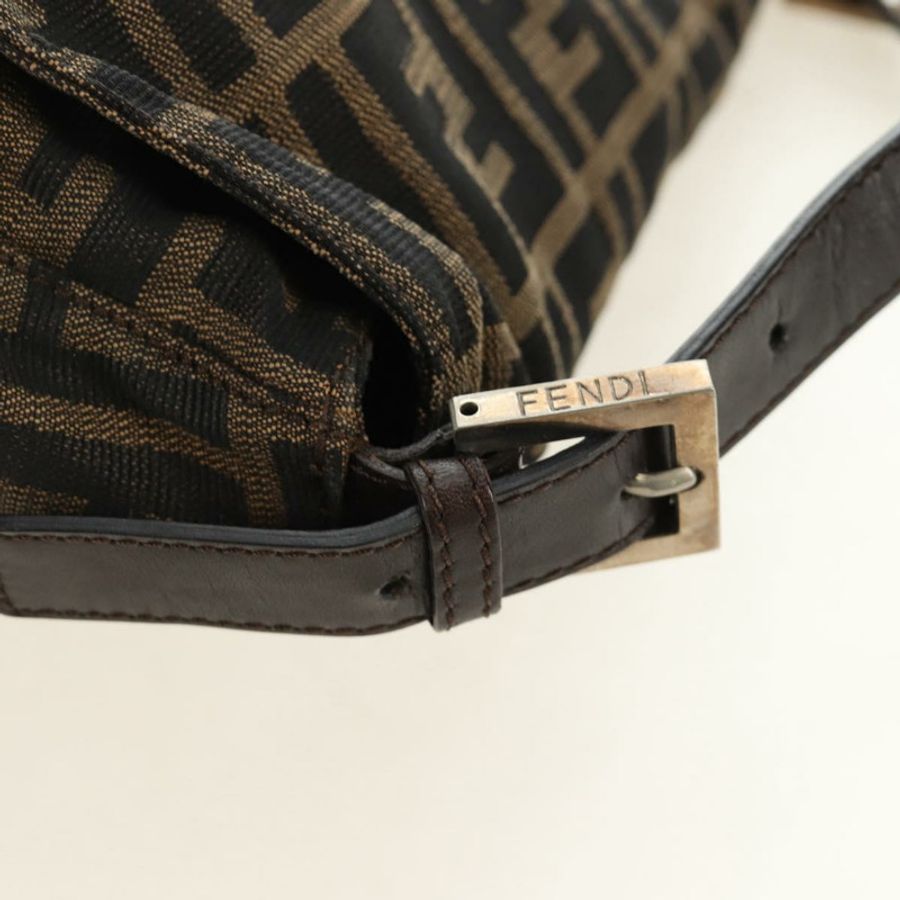 【日本直送】FENDI Zucca帆布Mamma Baguette單肩包 棕色/黑色 正品 BA13813V-7