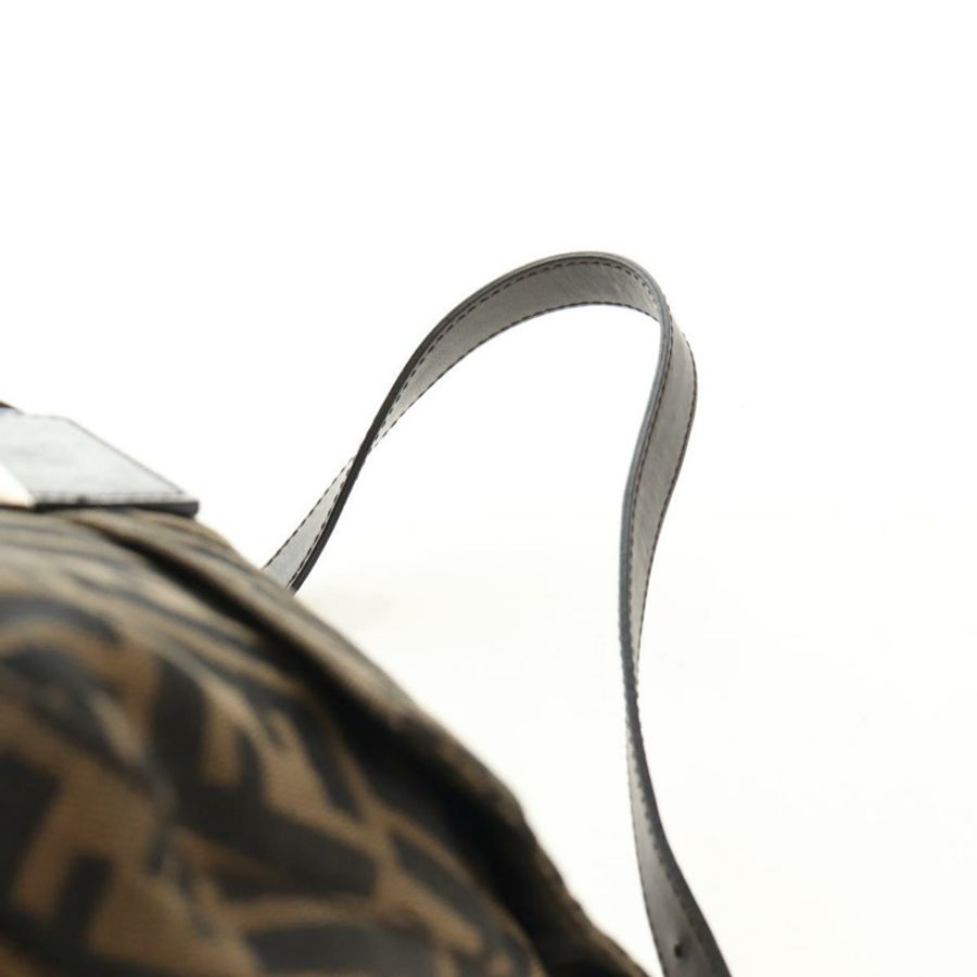 【日本直送】FENDI Zucca帆布Mamma Baguette單肩包 棕色/黑色 正品 BA13813V-13
