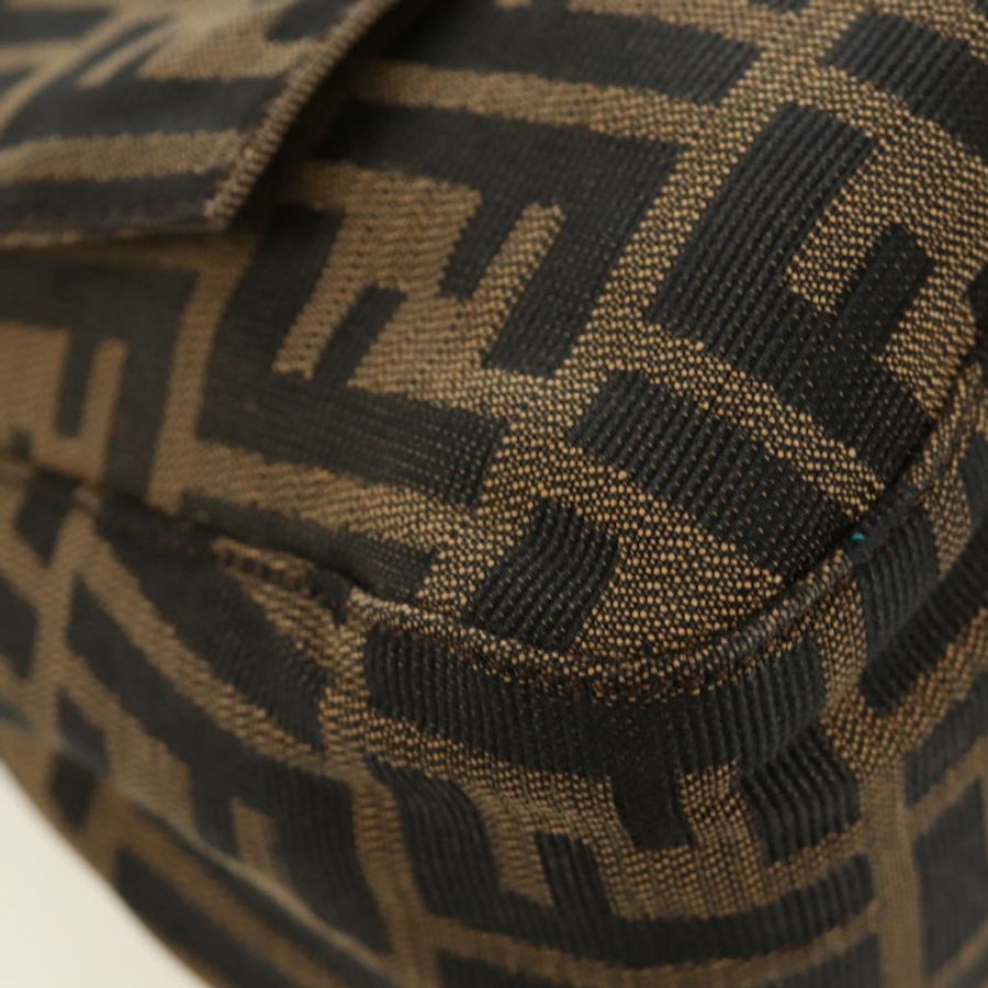 【日本直送】FENDI Zucca帆布Mamma Baguette單肩包 棕色/黑色 正品 BA13813V-14