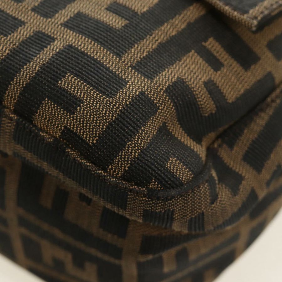 【日本直送】FENDI Zucca帆布Mamma Baguette單肩包 棕色/黑色 正品 BA13813V-15