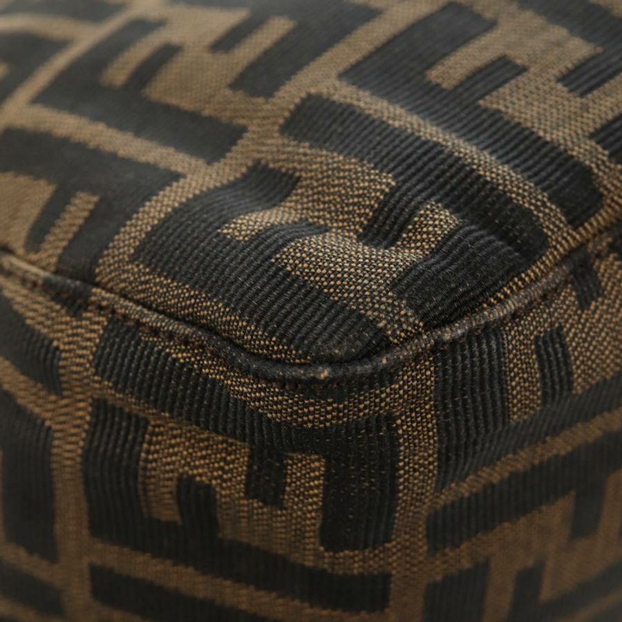 【日本直送】FENDI Zucca帆布Mamma Baguette單肩包 棕色/黑色 正品 BA13813V-16