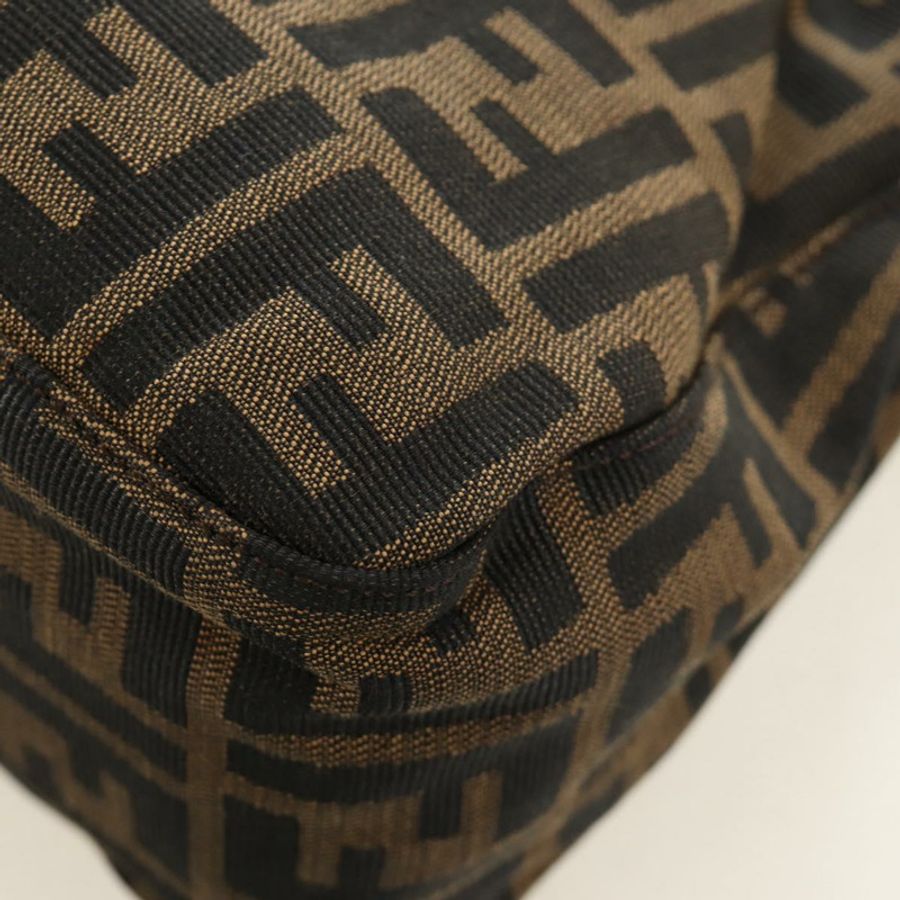 【日本直送】FENDI Zucca帆布Mamma Baguette單肩包 棕色/黑色 正品 BA13813V-17