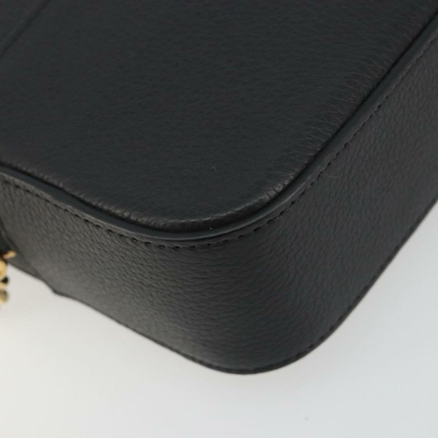 【日本直送】范思哲黑色金色皮革單肩包,正品 BA13799V-13