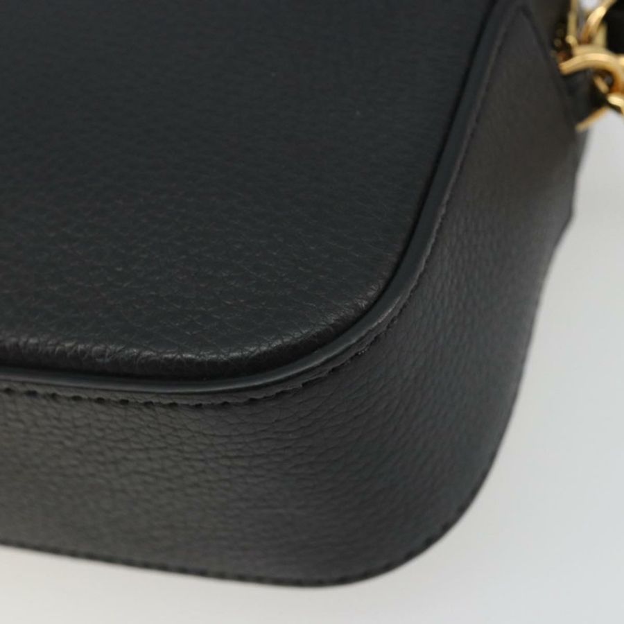 【日本直送】范思哲黑色金色皮革單肩包,正品 BA13799V-14