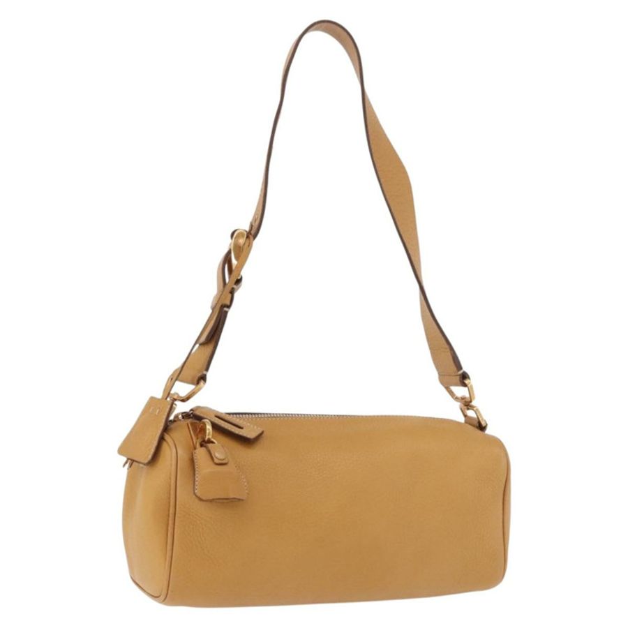 【日本直送】PRADA 鏈條單肩包 皮革 米色 金色 正品 gh2210A-0