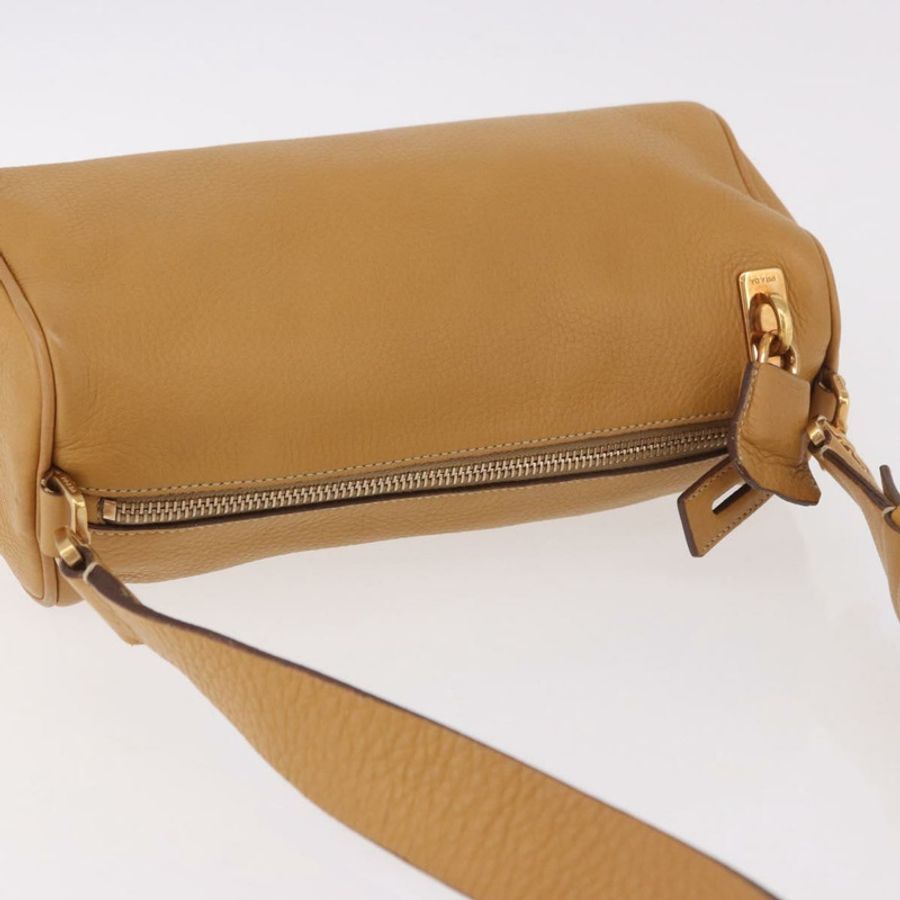 【日本直送】PRADA 鏈條單肩包 皮革 米色 金色 正品 gh2210A-5