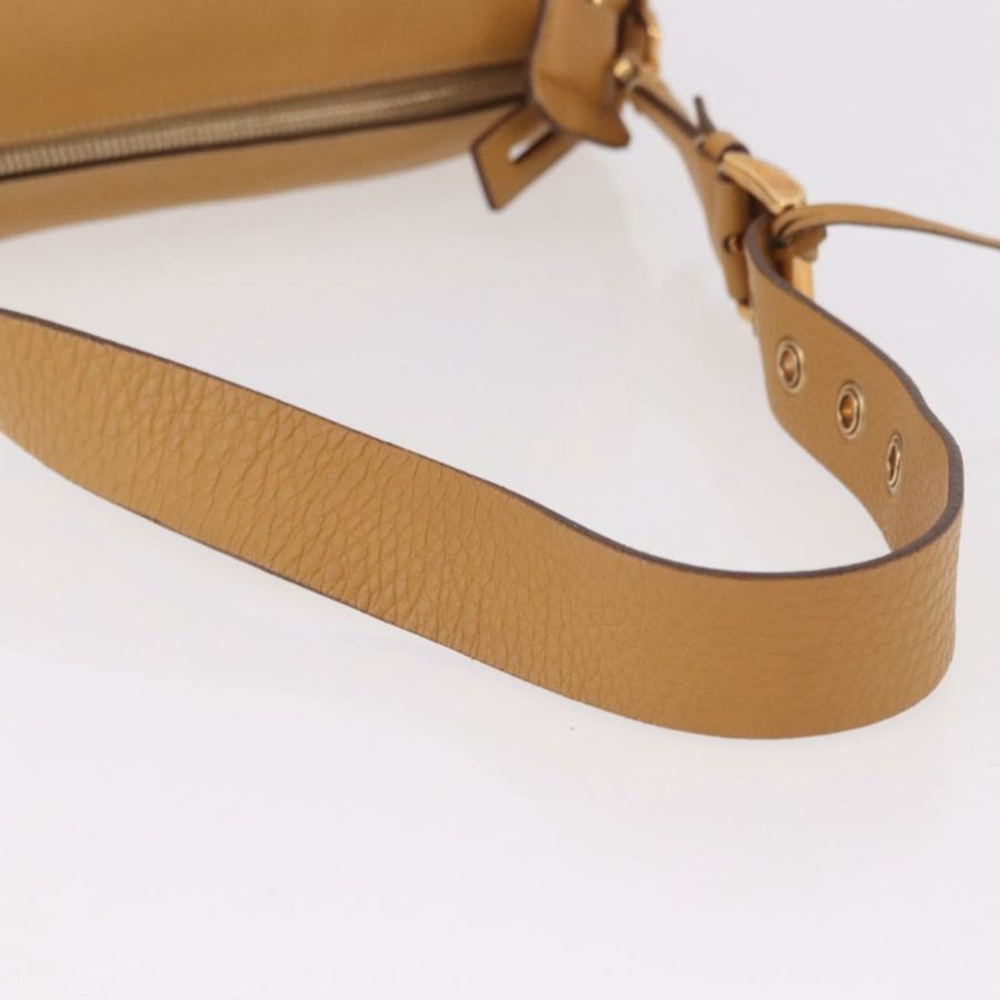【日本直送】PRADA 鏈條單肩包 皮革 米色 金色 正品 gh2210A-6