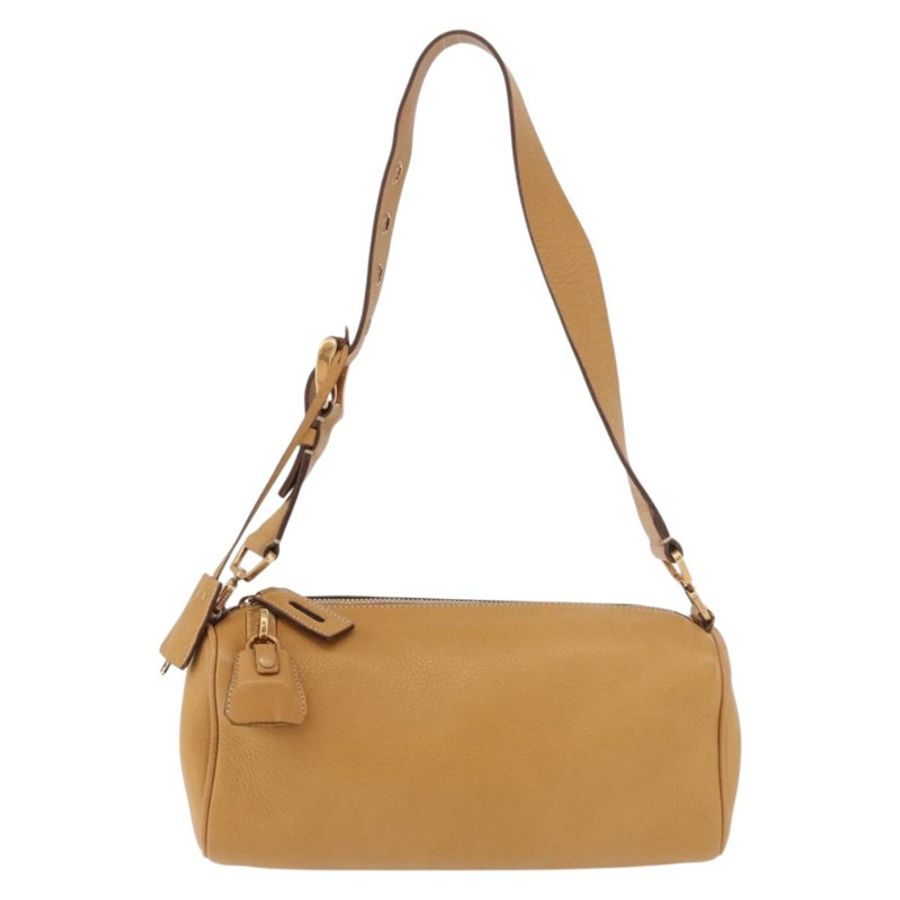 【日本直送】PRADA 鏈條單肩包 皮革 米色 金色 正品 gh2210A-12