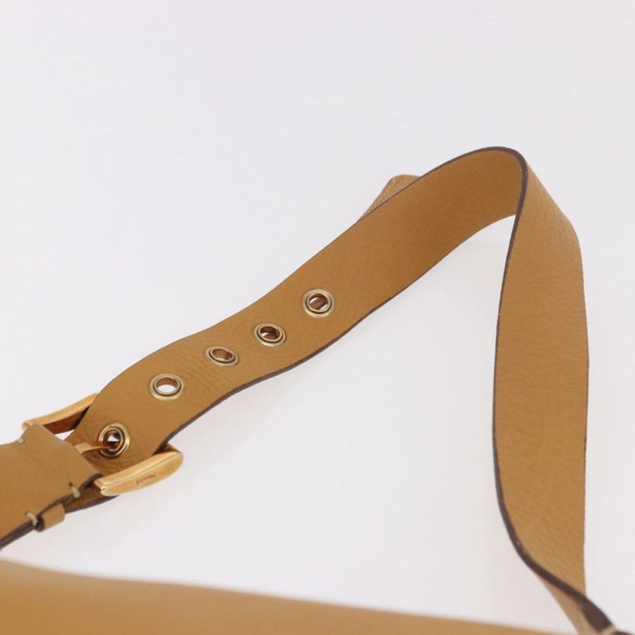【日本直送】PRADA 鏈條單肩包 皮革 米色 金色 正品 gh2210A-13