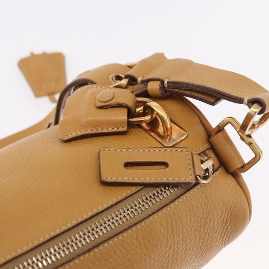 【日本直送】PRADA 鏈條單肩包 皮革 米色 金色 正品 gh2210A-17