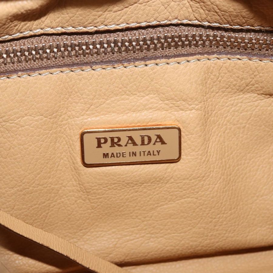 【日本直送】PRADA 鏈條單肩包 皮革 米色 金色 正品 gh2210A-19