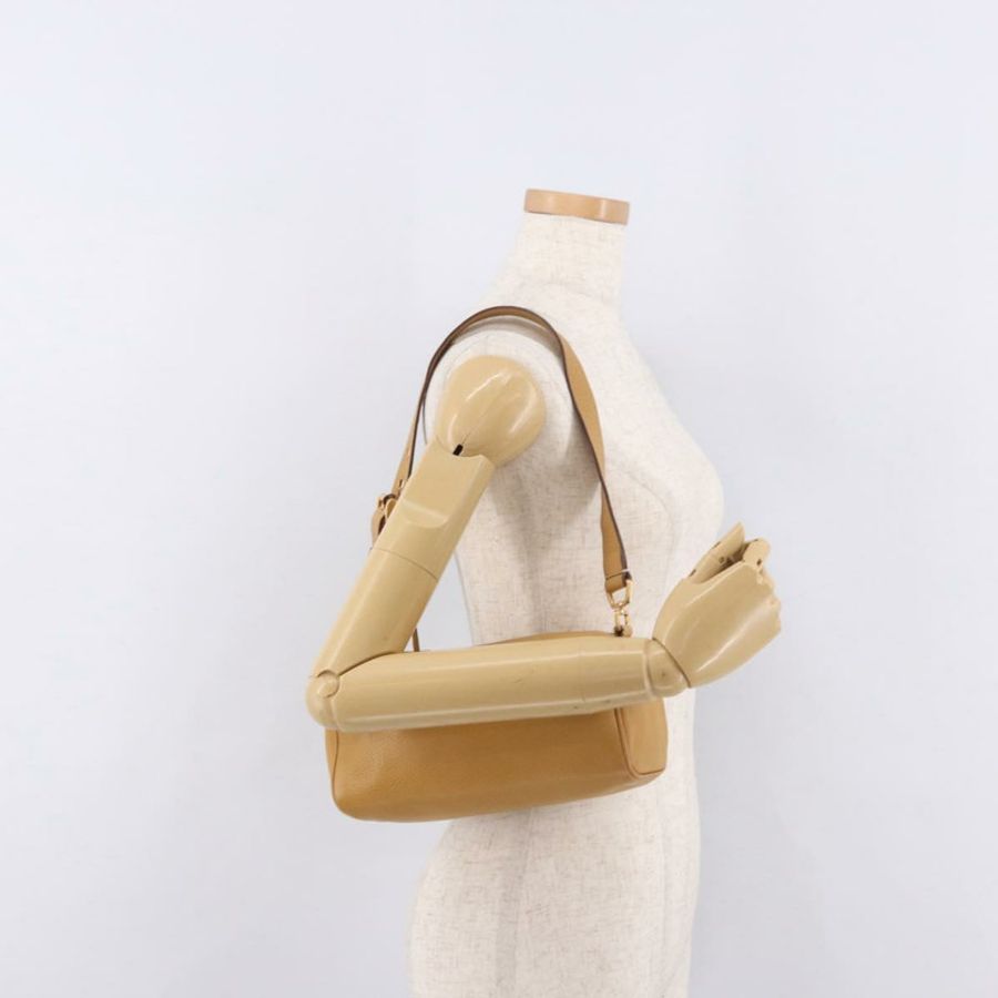 【日本直送】PRADA 鏈條單肩包 皮革 米色 金色 正品 gh2210A-24