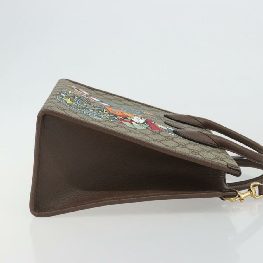 【日本直送】GUCCI GG Supreme 唐老鴨手提包 PVC 兩用 米色 金色 648134 正品 ep15088M-2
