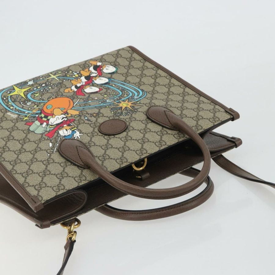 【日本直送】GUCCI GG Supreme 唐老鴨手提包 PVC 兩用 米色 金色 648134 正品 ep15088M-5