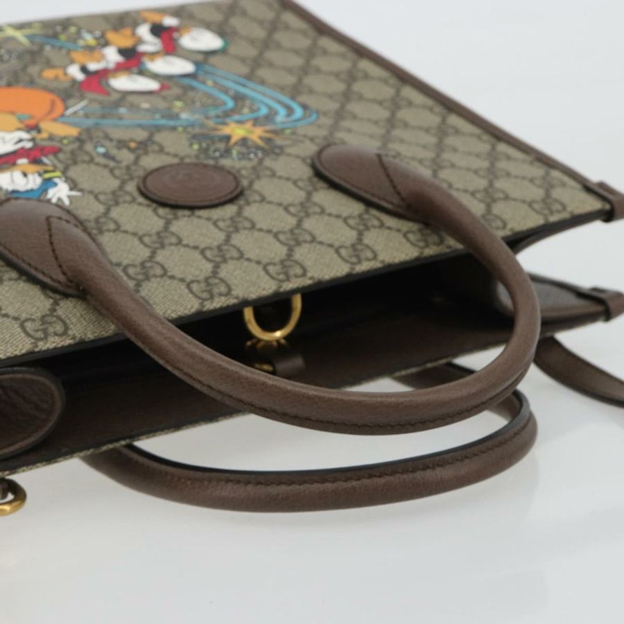 【日本直送】GUCCI GG Supreme 唐老鴨手提包 PVC 兩用 米色 金色 648134 正品 ep15088M-6