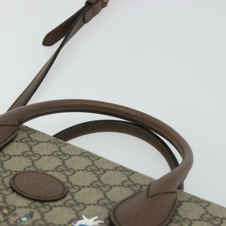 【日本直送】GUCCI GG Supreme 唐老鴨手提包 PVC 兩用 米色 金色 648134 正品 ep15088M-7