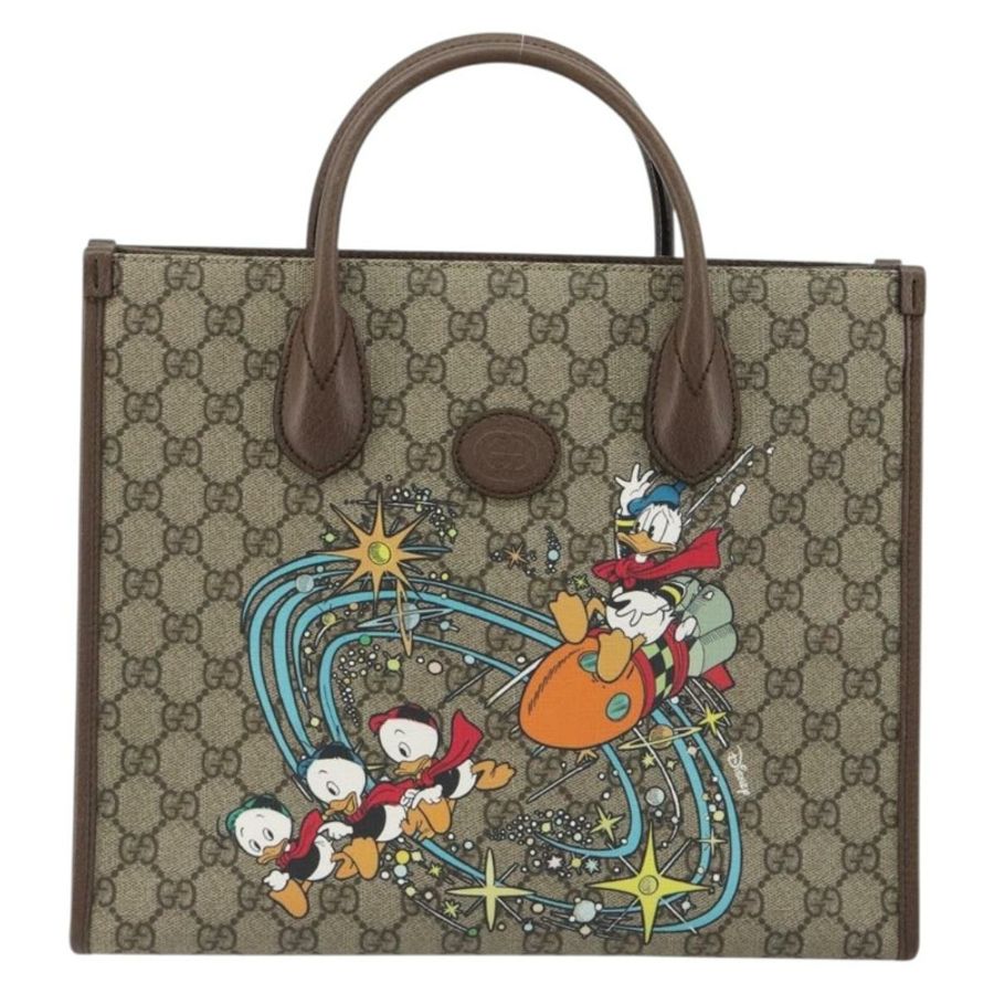 【日本直送】GUCCI GG Supreme 唐老鴨手提包 PVC 兩用 米色 金色 648134 正品 ep15088M-12