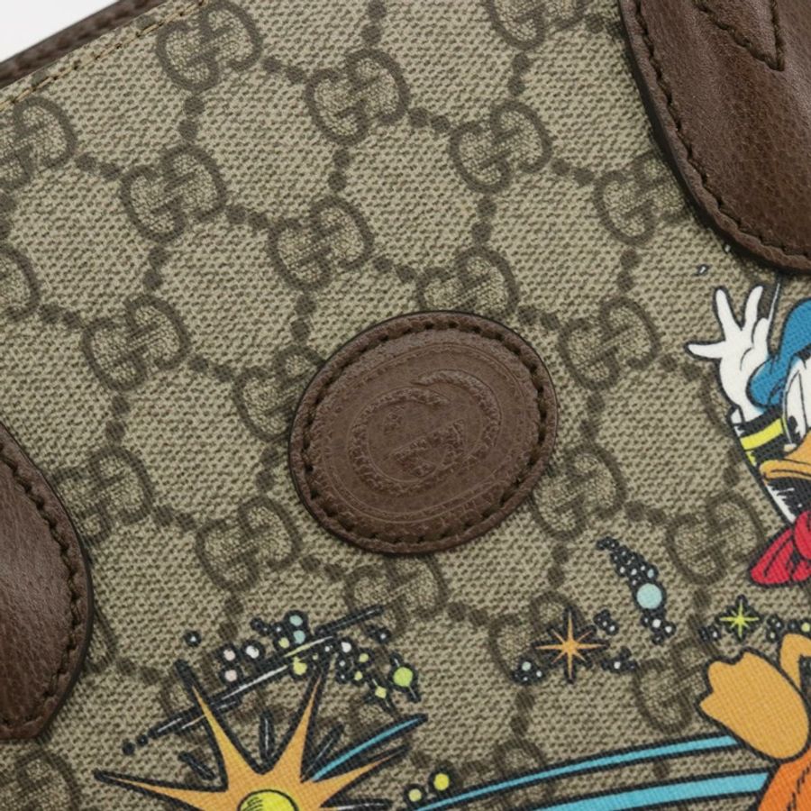 【日本直送】GUCCI GG Supreme 唐老鴨手提包 PVC 兩用 米色 金色 648134 正品 ep15088M-18