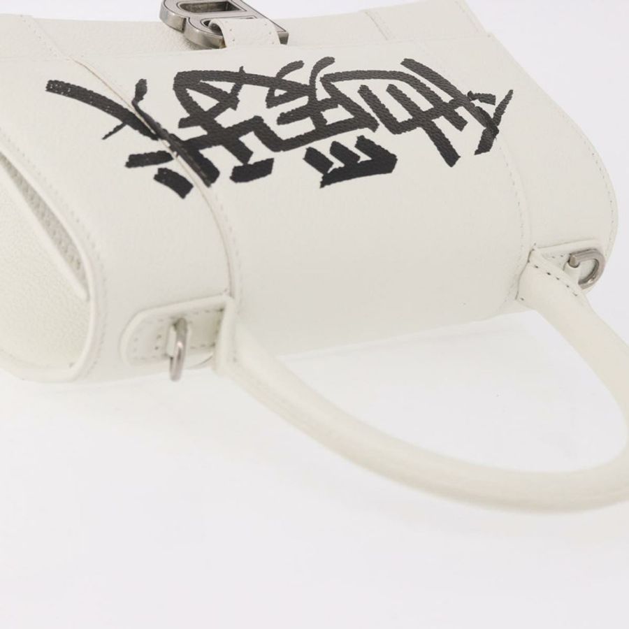 【日本直送】BALENCIAGA 手提包 皮革 白色 銀色 593546 正品 gh2160A-5