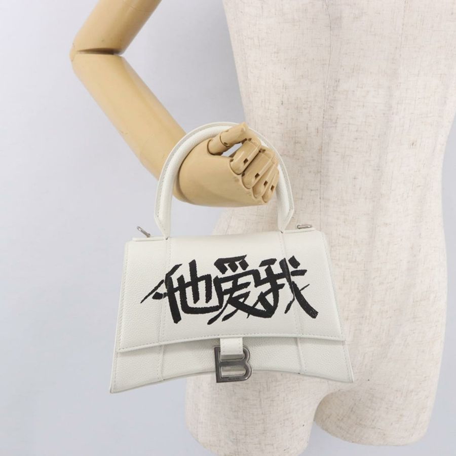 【日本直送】BALENCIAGA 手提包 皮革 白色 銀色 593546 正品 gh2160A-24