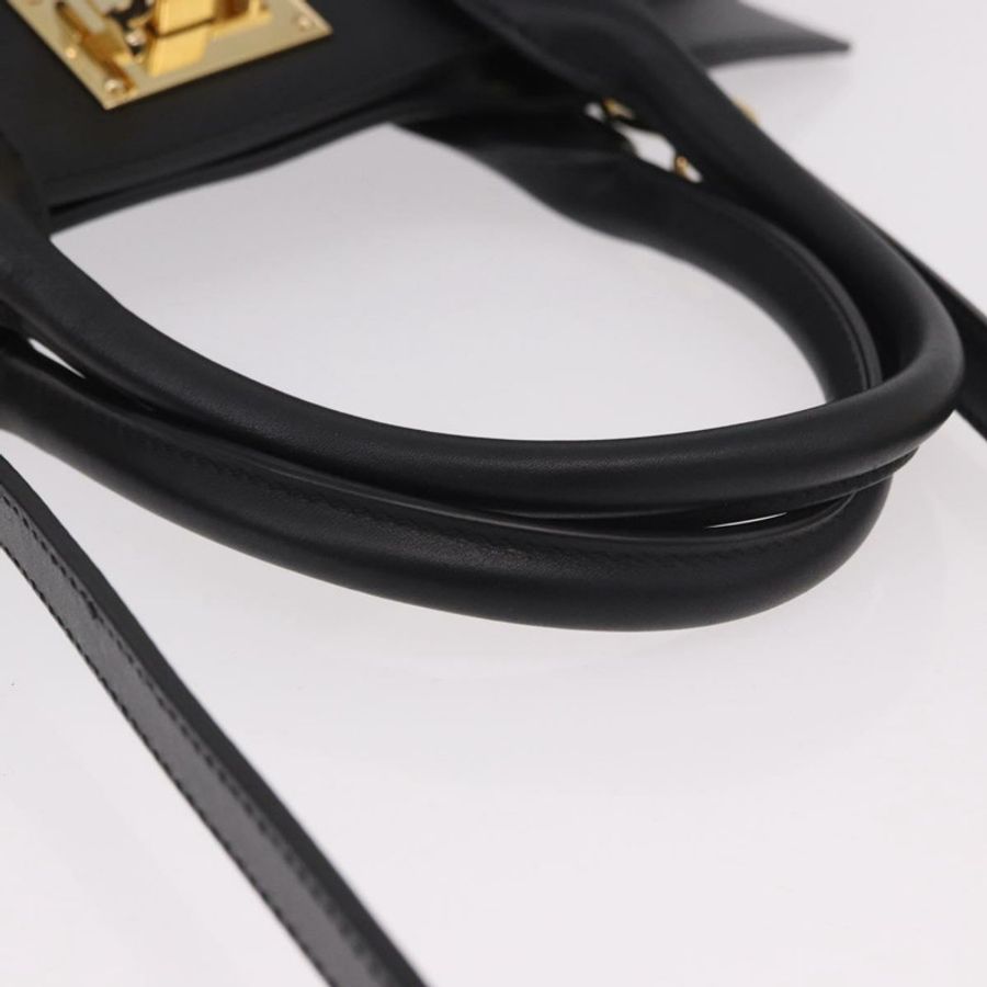 【日本直送】Salvatore Ferragamo Gancini Studio 皮革雙肩包 黑色 金色 正品 gh2193V-6