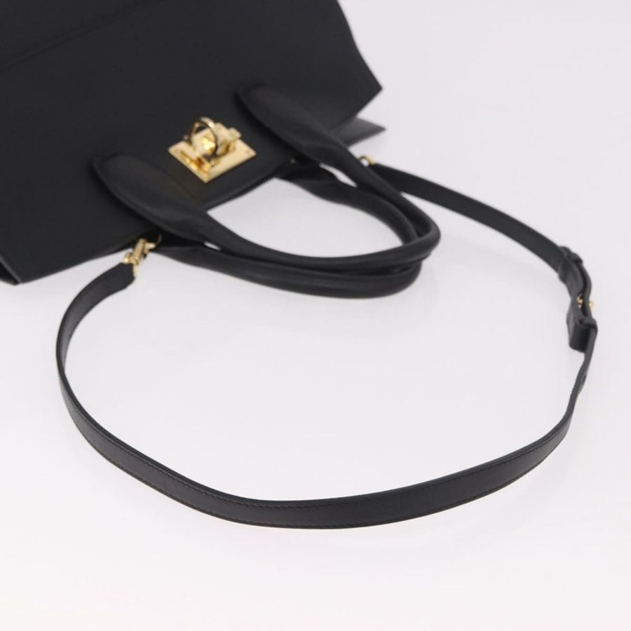 【日本直送】Salvatore Ferragamo Gancini Studio 皮革雙肩包 黑色 金色 正品 gh2193V-7