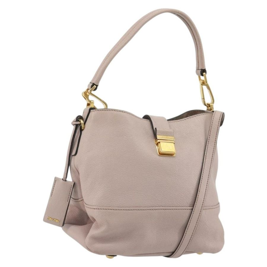 【日本直送】Miu Miu 皮革肩背包 2way 粉金配色 正品 BA13905A-0
