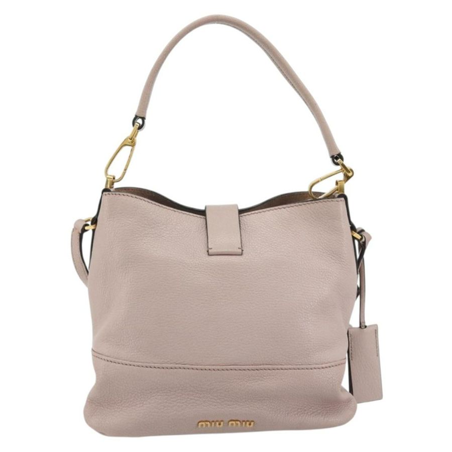 【日本直送】Miu Miu 皮革肩背包 2way 粉金配色 正品 BA13905A-1