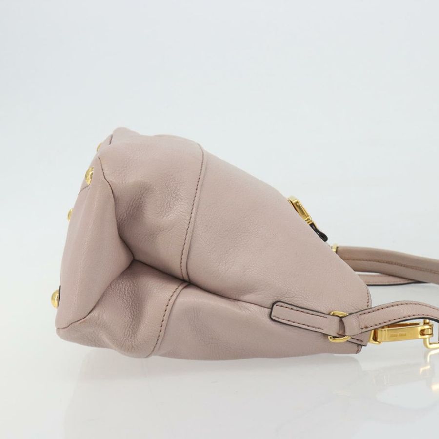 【日本直送】Miu Miu 皮革肩背包 2way 粉金配色 正品 BA13905A-2