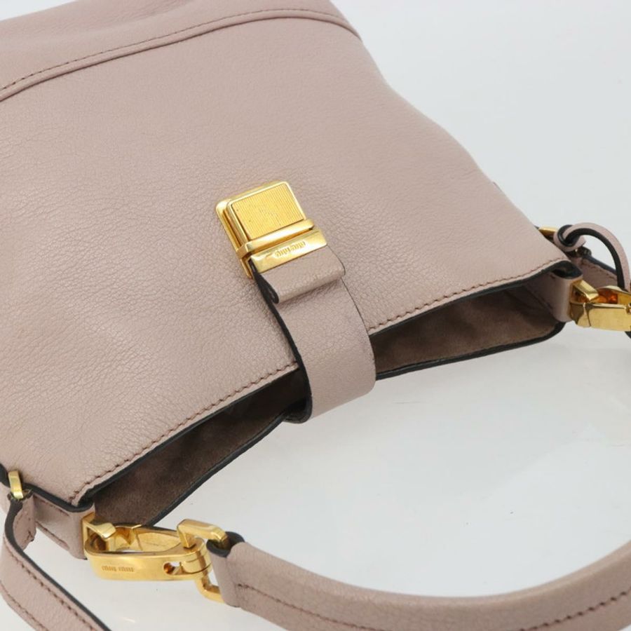 【日本直送】Miu Miu 皮革肩背包 2way 粉金配色 正品 BA13905A-5