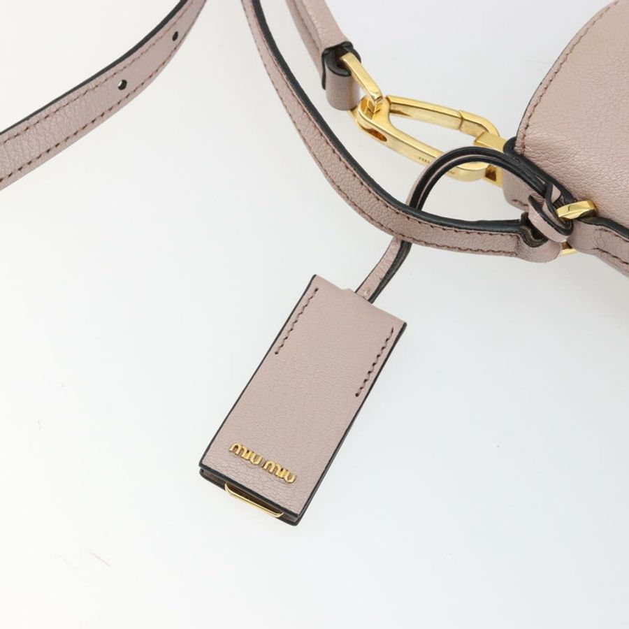 【日本直送】Miu Miu 皮革肩背包 2way 粉金配色 正品 BA13905A-19