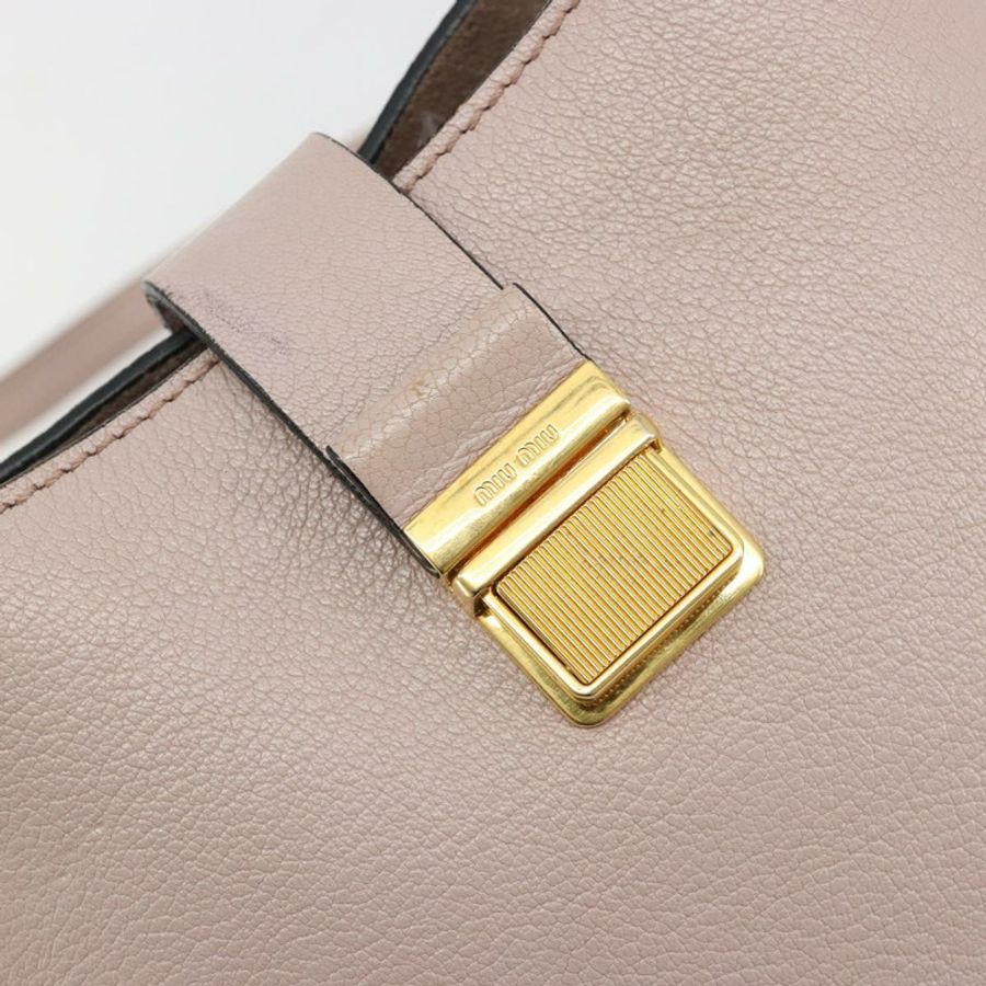 【日本直送】Miu Miu 皮革肩背包 2way 粉金配色 正品 BA13905A-20
