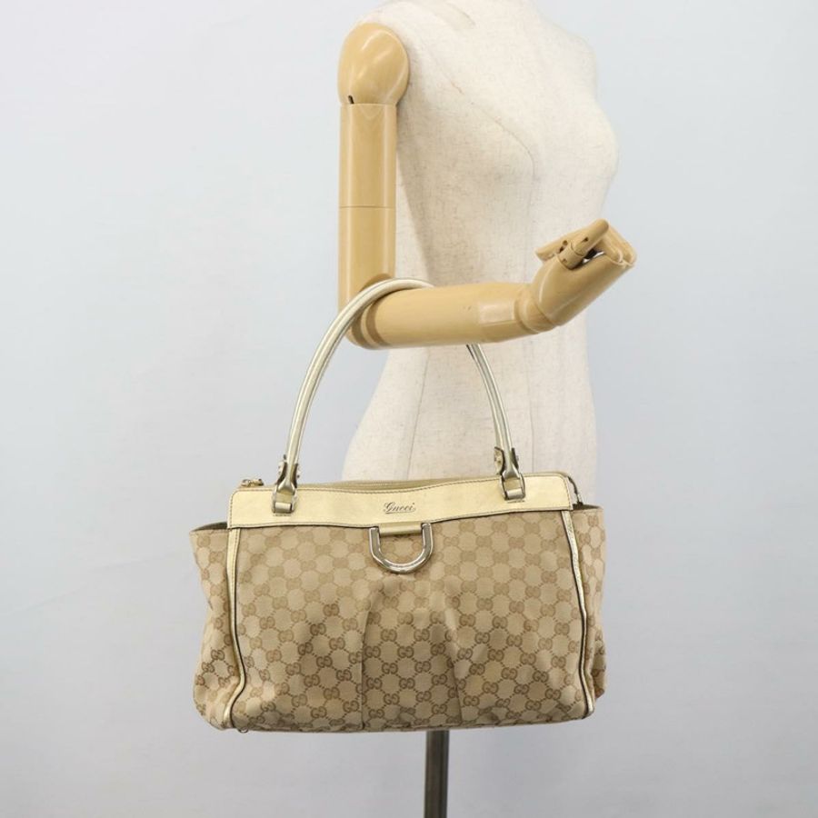 【日本直送】GUCCI GG帆布Abbey托特包 米色 金色 189831 正品 BA13928A-21